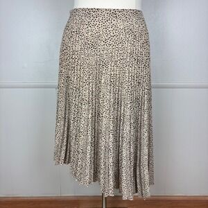 Sanctuary Asymmetrical Pleated Midi Skirt Size 2X Animal Print Elastic Waist